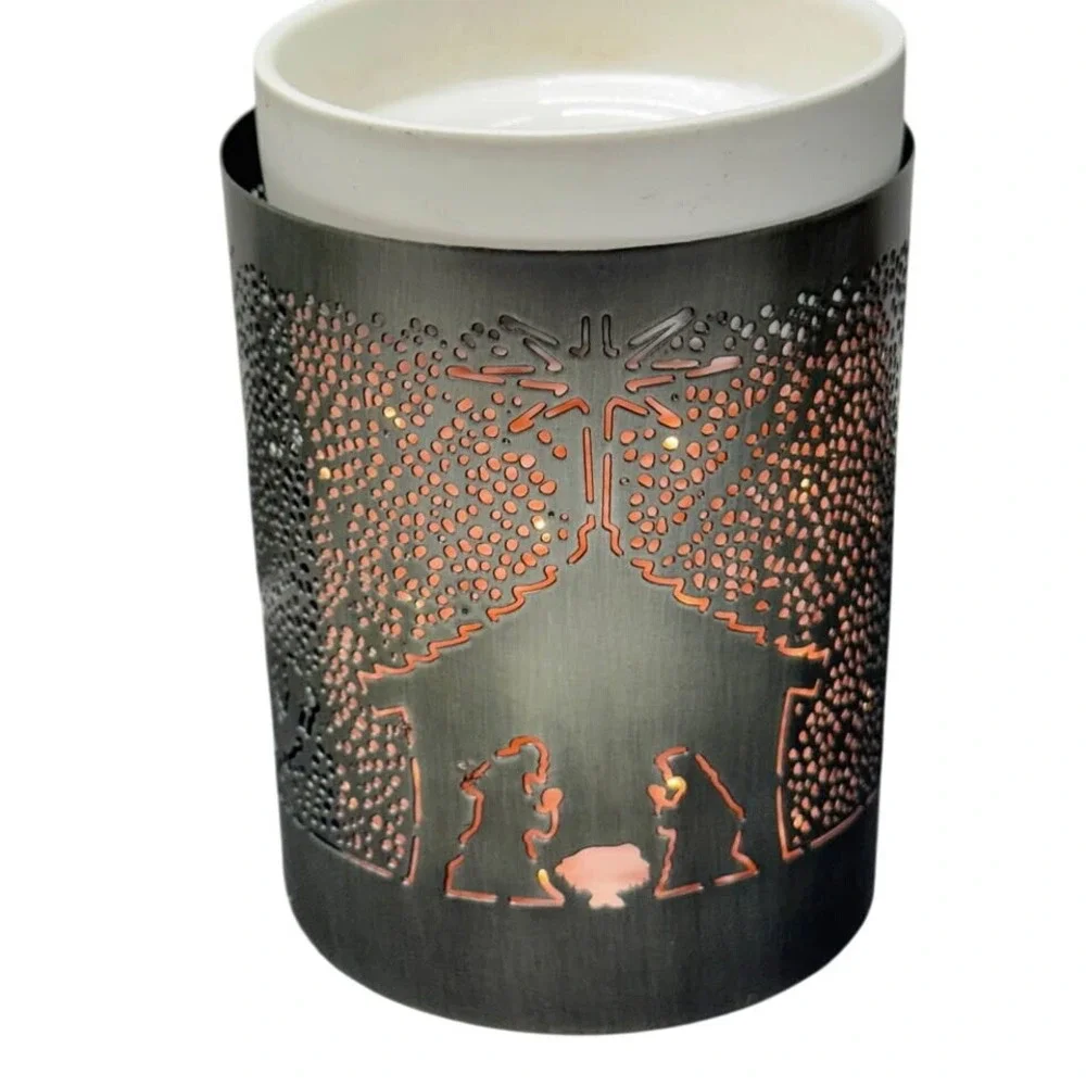 Scentsy Core Glowing Full Sz‎ Warmer, 3 Wraps Loom+Nativity+Halloween+Stand HTF